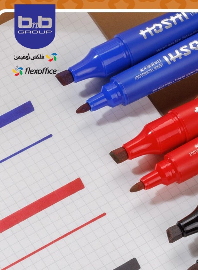 Flexoffice HOSHI Permanent Marker PM-021 Blue 10 Pcs Box - Image 4